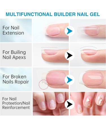 5-in-1 Clear Builder Gel for Nails - Professional UV/LED Strengthener for Nail Art and Manicures - Buy Online on GoSupps.com