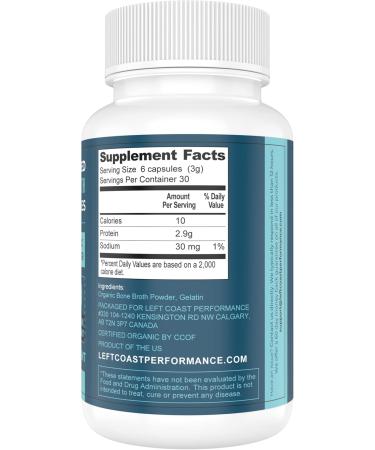 Grass-Fed Bone Broth Capsules with Collagen from Organic Bone Broth Powder. Collagen Supplement for Nails Hair Joints and Digestive Health* Support. Gut Friendly-Ingredients 180 Capsules - Buy Online on GoSupps.com