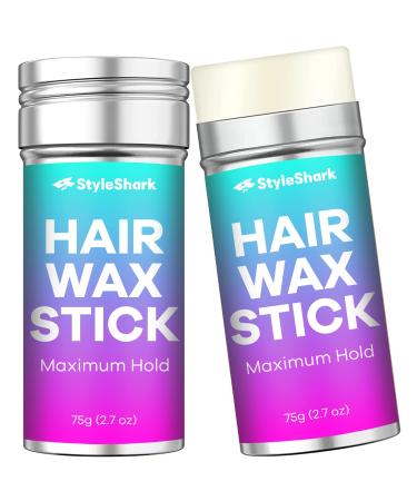 StyleShark Hair Wax Stick (2 Count), Wax Stick for Hair Wig (2.7 Ounce*2), Hair Stick, Hair Wax, Wax Stick, Hair Slick Stick, Hair Stick Wax,Slick Stick for Hair, Hair Gel Stick, Hair Styling Products 5.40 Ounce (Pack of 2)
