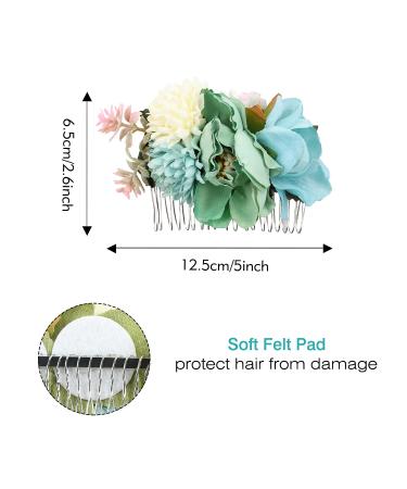 4-Piece Artificial Flower Hair Clips for Women - Metal Slide Feasts with Teeth - Wedding & Vacation Bun Accessories - Buy Online on GoSupps.com