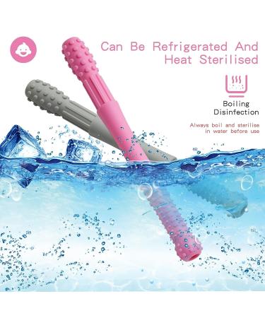 Soothing Silicone Baby Teething Tubes for Babies 0-12 Months - Safe, Non-Toxic and BPA-Free Teething Toys for Girls - Dishwasher Safe - Buy Online on GoSupps.com