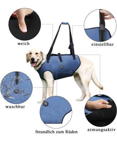 COODEO XL Dog Harness - Padded Breathable Support & Rehabilitation Belt for Pets with Joint Injuries | Adjustable Lifting Straps (Blue) - Buy Online on GoSupps.com