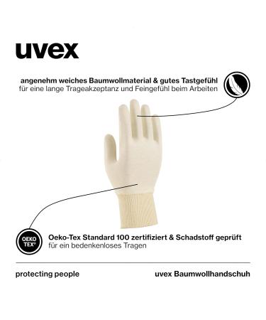 Uvex Cotton Gloves (5 Pairs) - Breathable & Elastic Cosmetic & Assembly Shoe Size 08/M Sensitive Undercoat & Coin Glove - Buy Online on GoSupps.com