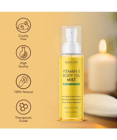 Majestic Pure Vitamin E Oil Body Mist- 100% Pure & Natural - After Shower Body Oils for Women and Men - Scented Radiant Skin Therapy Firming Massage Oil - 6.8 Fl Oz - Buy Online on GoSupps.com