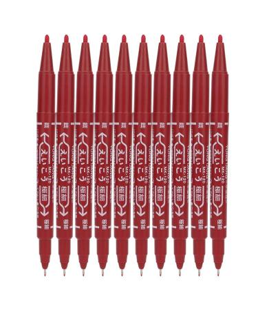 Tattoo Skin Marker - 10pcs Double End Tattoo Piercing Positioning Skin Marker Marking Pen Beauty Positioning Pen Tattoo Tool Tattoo Marker Pen Body Art Supply Tool for Permanent Makeup(Red)