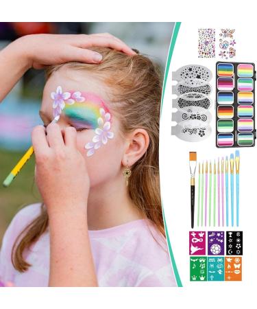  Generisch Face Paint Kit - Face Paint Makeup Kit 12 Grids Palette Washable Cosmetics Face Paint Non-Toxic Reliable Color | Stencils for Halloween Birthday Theatre - Buy Online on GoSupps.com