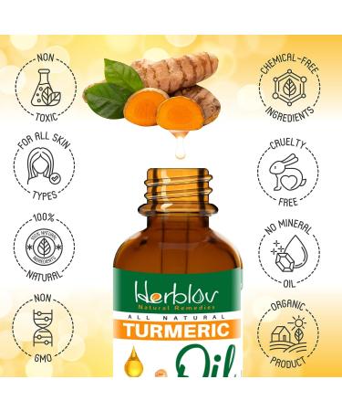 Turmeric Oil for Face & Body - Natural Skin Brightening Serum for Dark Spots, Acne, and Scars - Handcrafted in the USA - Buy Online on GoSupps.com