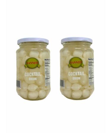 Sanniti Cocktail Onions Silver Skin, 12.3 oz (Pack of 2)