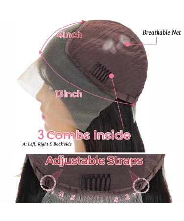 GARAXIS 26 Straight Lace Front Human Hair Wig | Pre Plucked HD Lace Frontal Wig 150% Density | Brazilian Virgin Hair | Natural Color | 26 13x4 Wig - Buy Online on GoSupps.com