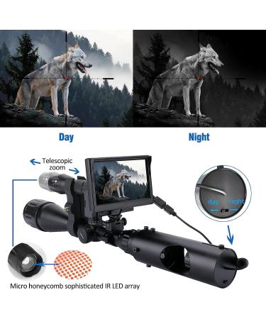 DIY Night Vision Scope for Riflescopes | FCC Certified Digital Hunting Scope with IR Flashlight Camera and 5 Screen - Buy Online on GoSupps.com