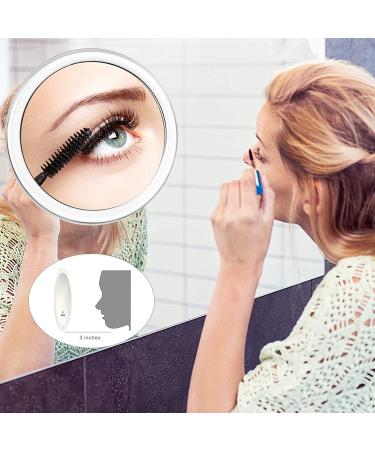 20x Magnifying Mirror with Three Suction Cups - 4Inch Round Snowflakes Magnified Mirror for Makeup, Tweezing, Blackhead Removal - Buy Online on GoSupps.com