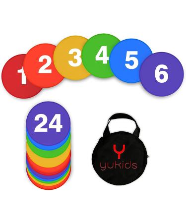 YUKIDS Poly Spot Markers Set of 24 - Non-Slip Rubber Agility Dots for Sports and Training - Buy Online on GoSupps.com