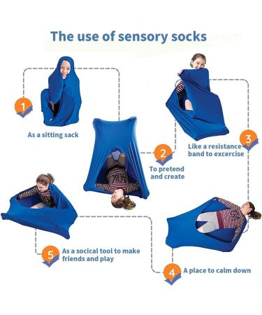 Sensory Body Sock for Kids | XL Sky Blue | Stretchy Body Sox to Relieve Stress | For Children with Autism & Anxiety - Buy Online on GoSupps.com