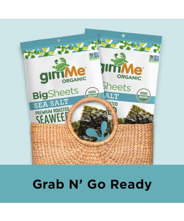gimMe Organic Sea Salt Roasted Seaweed Sheets - Keto, Vegan & Gluten-Free Snack - 10 Pack (0.92 oz) - Healthy Iodine & Omega 3 Source - Buy Online on GoSupps.com
