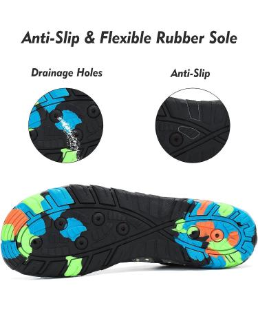 SAGUARO Unisex Water Sport Shoes - Quick-Dry Barefoot Swim Shoes 8.5 Women/7 Men - Jet Black - Buy Online on GoSupps.com