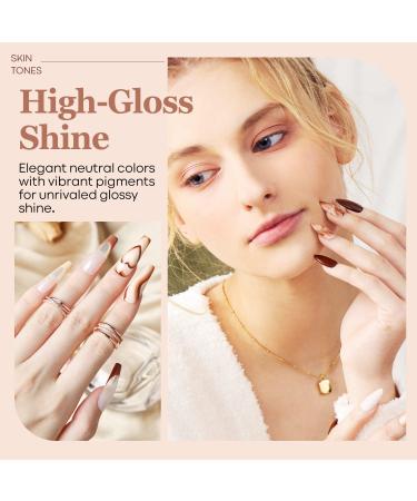 Modelones UV Nail Polish Set - 6 Pink Nude Brown Neutral Colors - Soak Off Gel Nail Design - International Shipping Available - Buy Online on GoSupps.com