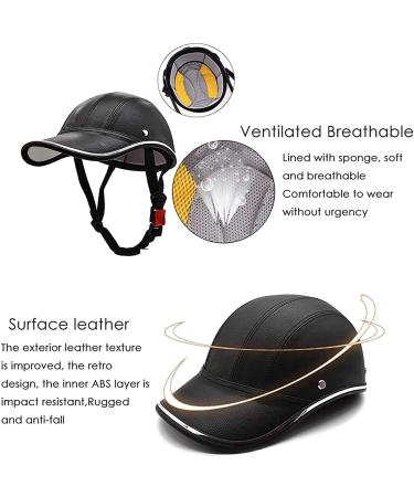 Bicycle Baseball Helmets Bike Helmet Adults - Adjustable ABS Leather Safety Helmet for Men & Women, Black, Size 21.6-24.4in - Buy Online on GoSupps.com
