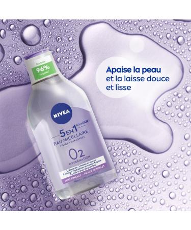 NIVEA MicellAIR SKIN BREATHE Micellar Water Sensitive Skin (5 x 400 ml) 3 in 1 make-up remover without fragrance or dye face eye & lip cleanser - Buy Online on GoSupps.com
