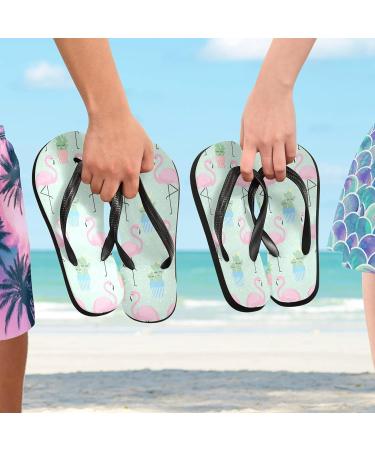 Shop Mnsruu Flamingo Cactus Polka Dot Flip Flops - Flip Sandals for Men & Women | XS Multicolored Home Slippers for Travel Hotel & Spa - Buy Online on GoSupps.com