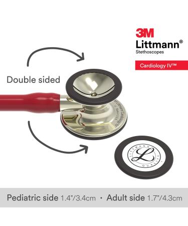 3M Littmann Cardiology IV Stethoscope - Champagne Chestpiece, Burgundy Tube, 27 - 6176 - Buy Online on GoSupps.com