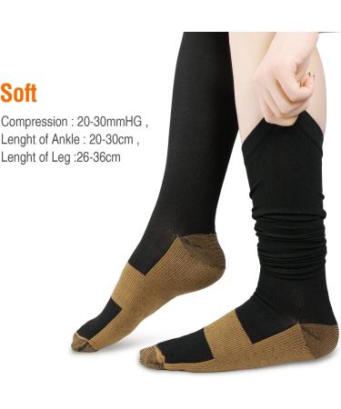 Copper Infused Anti-Fatigue Compression Unisex Flight Travel Socks Anti Swelling DVT Support *UK Stock* (Large/X Large) L-XL Black - Buy Online on GoSupps.com