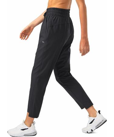 Obla Women's Lightweight Golf Pants | High Waisted Casual Track Work Ankle Pants - Black Large - Buy Online on GoSupps.com