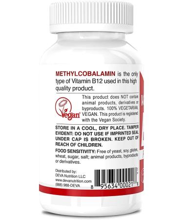 Deva Vegan Vitamins B-12 Sublingual 90 Tabs - Essential for Energy & Metabolism - Buy Online on GoSupps.com