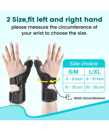Thumb Splint Spica for Tendonitis & Pain Relief - Adjustable Brace for Left & Right Hand | Support for De Quervain's & Sprains - S/M Size - Buy Online on GoSupps.com