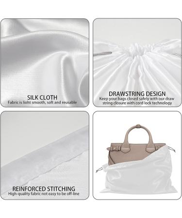 6 Pack White Silk Dust Bags for Handbags, Purses, Shoes, and Boots - Dustproof Drawstring Travel Storage Pouch - 19.6 x 15.7 inches - Buy Online on GoSupps.com