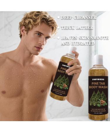 Pine Tar Body Wash 11 fl oz 100% Natural Pine Tar oil Body Wash Dandruff Wash Shampoo Body Odor Liquid Soap Deodorant for Men Deep Cleansing & Moisturizing Shower Gel - Buy Online on GoSupps.com