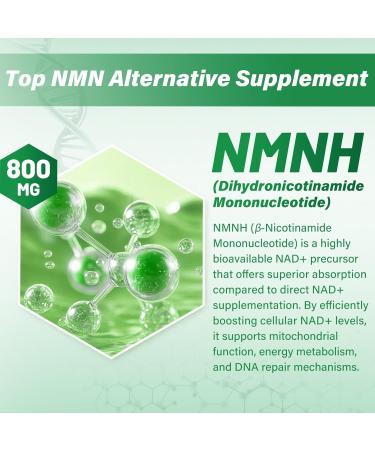 Pure NMNH Supplement 120 Capsules - 800mg High-Purity NMNH Supplements NAD Supplement for Boost NAD+ for Anti-Aging & Cellular Energy 120 Count (Pack of 1) - Buy Online on GoSupps.com