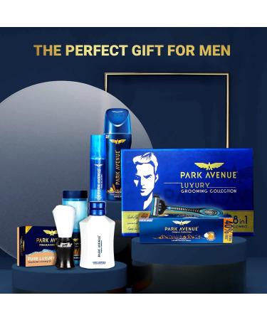 Luxury Grooming Collection | 8-in-1 Combo Grooming Kit for Men | Shaving Set with Foam & After Shave | Perfect Gift for Husband & Boyfriend | Free Travel Pouch Included - Buy Online on GoSupps.com