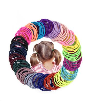 Joyeah Baby Hair Ties for Girls 200 Pieces Multicolor Small Hair Elastics No Crease Ponytail Holder for Baby Girls Infants Toddlers (Diameter 2.5 cm) (20 Colors 200Pieces)