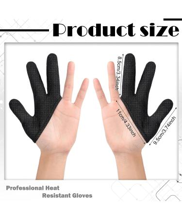 2 Pieces Heat Resistant Gloves 3 Finger Mittens Protection Gloves Curling Wand Glove Reusable Heat Gloves for Barber Hair Styling Curling Perming Hair Straightening - Buy Online on GoSupps.com