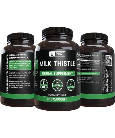365 Capsules Milk Thistle - Pure Original Ingredients, Lab Verified, No Fillers - 365 Count - Buy Online on GoSupps.com