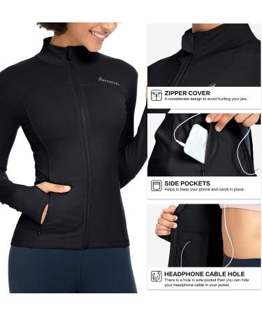 QUEENIEKE Women's Cottony-Soft Running Jacket - Slim Fit with Pockets | Small, Black - Buy Online on GoSupps.com