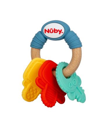Nuby Natural Wood & Silicone Teether Keys - Multi | 3M+ | 6907 - Buy Online on GoSupps.com