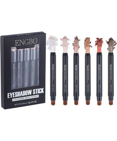 6 Colors Glitter Eyeshadow Stick Set Cream Eye Shadow Pencil Shimmer Glitter Pearl Eye-Shadow Stick Waterproof Eye Shadow Pencil Crayon Brightener Makeup for Girls - Buy Online on GoSupps.com