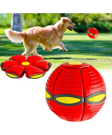 Yeahboom pet toys frisbee ball flying saucer ball toy for dogs flying ball for dogs pet toy frisbee ball dog flying ball premium dog ball red - no light