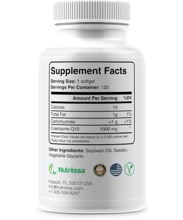 Nutriissa CoQ10 1000mg - High Dose for Cellular Energy Heart Health Recovery & Migraine Relief | Shop Internationally - Buy Online on GoSupps.com