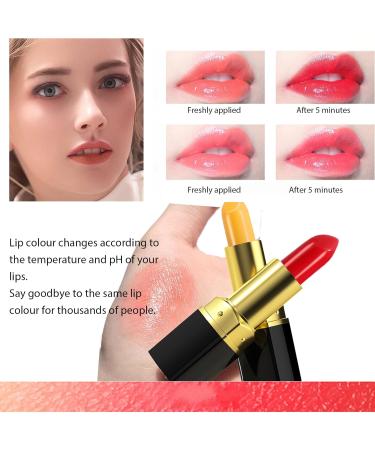 Long Lasting Lipstick Magic Lipstick Change Color with Temperature Highly Pigmented & Waterproof No Transfer Lipstick Moisturizing Dry Chapped and Damaged Lips-#1 - Buy Online on GoSupps.com
