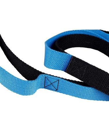 Yoga Stretch Strap with 10 Loops for Athletes and Dancers - Multi-Grip Fitness Pilates Belt in Black Blue - Buy Online on GoSupps.com