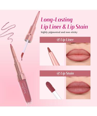 bayfree 2-IN-1 Lip Liner et Lip Stain Crayon L vres Pigmentation Intense Tenue Longue L ger & R sistant l'Eau Crayon Contour des L vres Texture Velout Mat Non Test sur Animaux Warm Rose - Buy Online on GoSupps.com