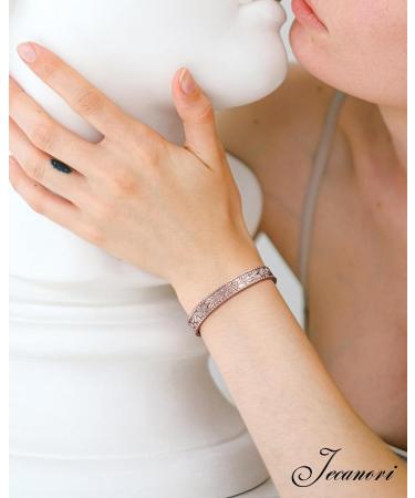 Jecanori Copper Magnetic Bracelet for Men and Women - Adjustable Cuff Bangle with Strong Magnets - Gift Box Included - Buy Online on GoSupps.com