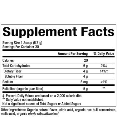 Natural Factors Organic Low FODMAP Reliefiber - Tropical Flavor 7.09 oz | Digestive Health Support - Buy Online on GoSupps.com