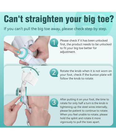 Bunion Corrector for Men & Women - Big Toe Relief Brace with Anti-Slip Heel Strap | Adjustable One Size (White & Green - Buy Online on GoSupps.com