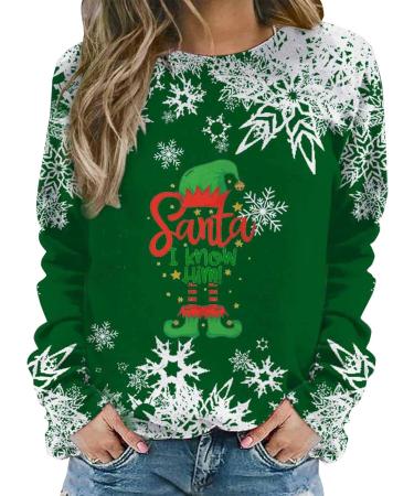 Funny Women's Christmas Sweater - Autumn Winter Long-Sleeved Top V-Neck & Circular Neckline Available in XXL - Buy Online on GoSupps.com