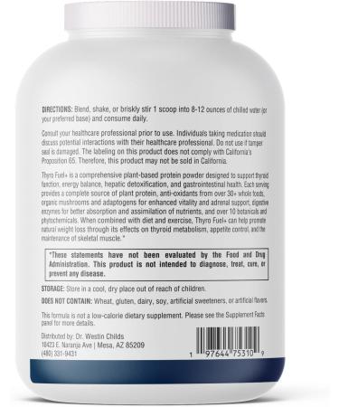 Dr. Westin Childs Thyro Fuel+ | Pea Protein Powder for Women | Thyroid Digestion & Muscle Support - Low Carb Calorie Non-GMO | Naturally Sweetened Vanilla Gluten Dairy & Soy Free - 30 Servings - Buy Online on GoSupps.com