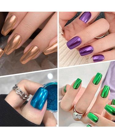 Chrome Nail Powder - 6 Box Colorful Nail Powder - Metallic Nail Art Pigment Powder Set - Mirror Effect Nail Chrome Powders for Nail Art Design Decoration - Buy Online on GoSupps.com