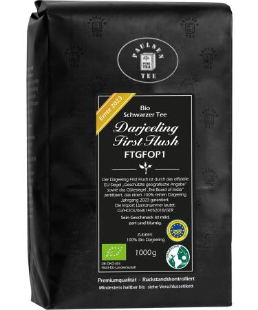 PAULSEN TEE PURE TEA Bio Darjeeling First Flush FTGFOP1 Harvest 2023 1000g (58.95 Euro/kg) Paulsen Black Tea Residue-Controlled